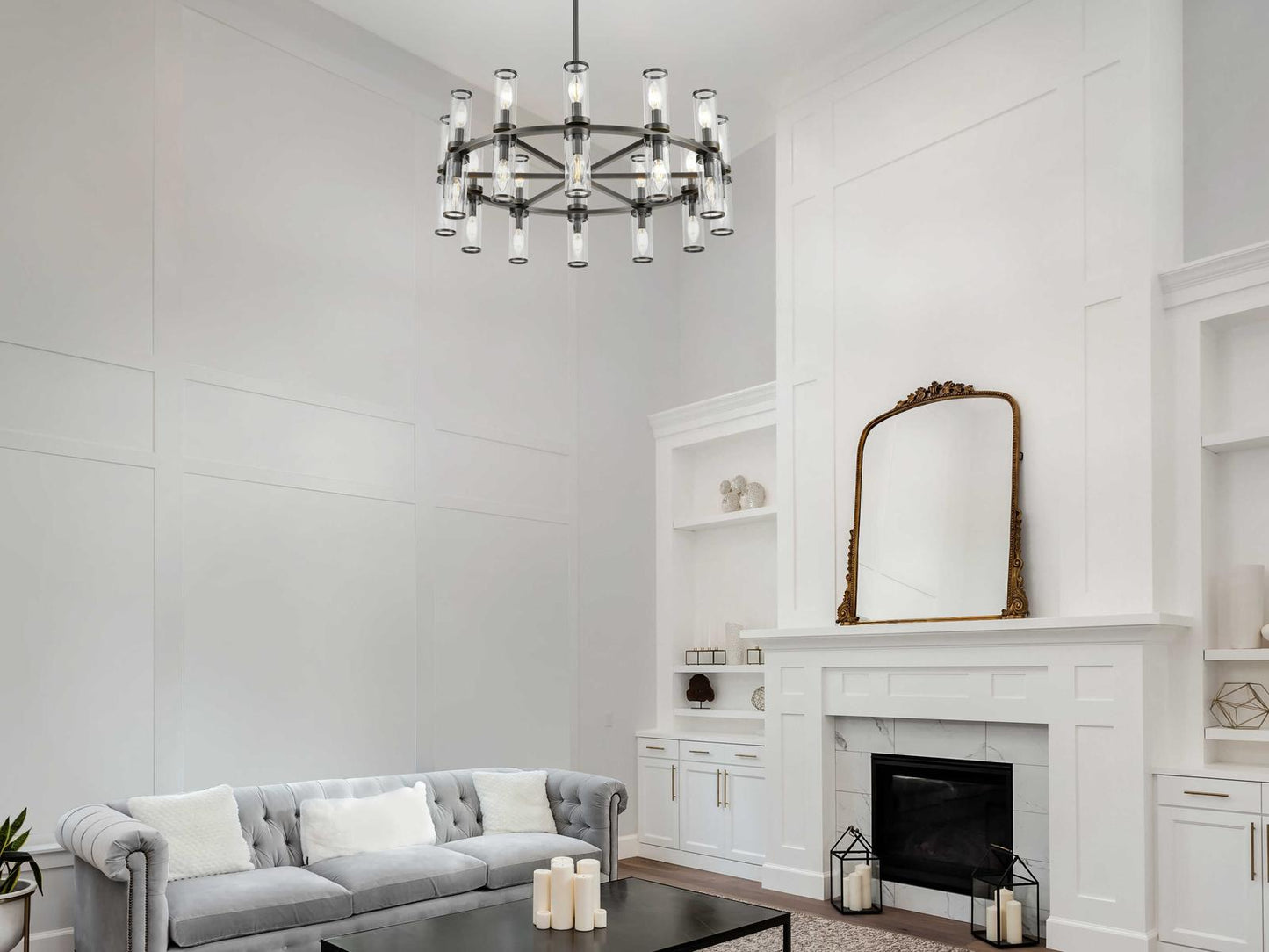 Alora Lighting 24-Light Revolve Chandelier in Urban Bronze with Clear Glass
