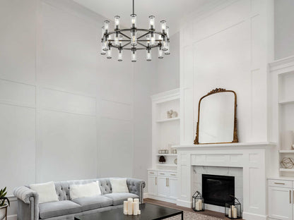 Alora Lighting 24-Light Revolve Chandelier in Urban Bronze with Clear Glass