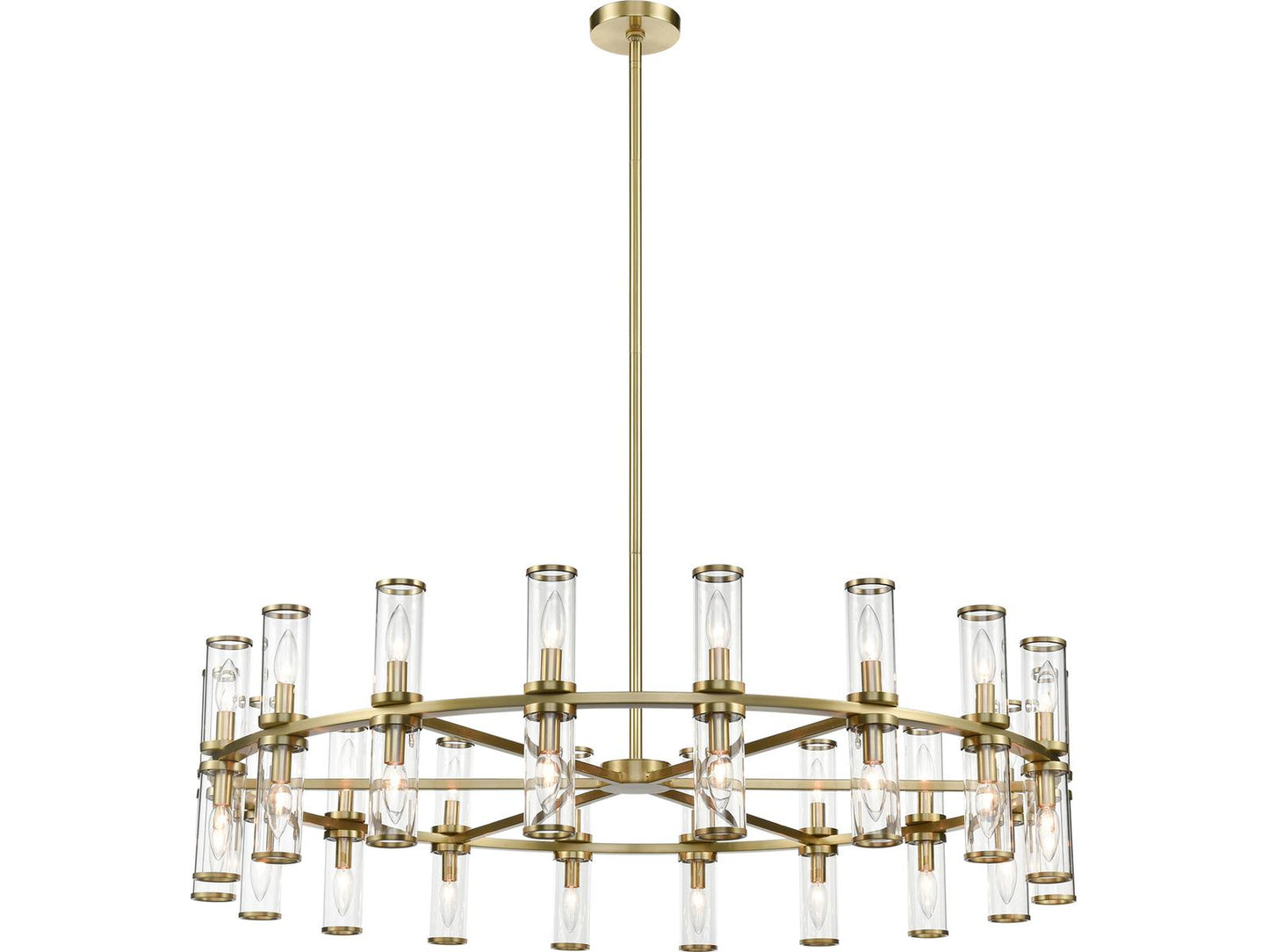 Alora Lighting 36-Light Revolve Chandelier in Natural Brass with Clear Glass