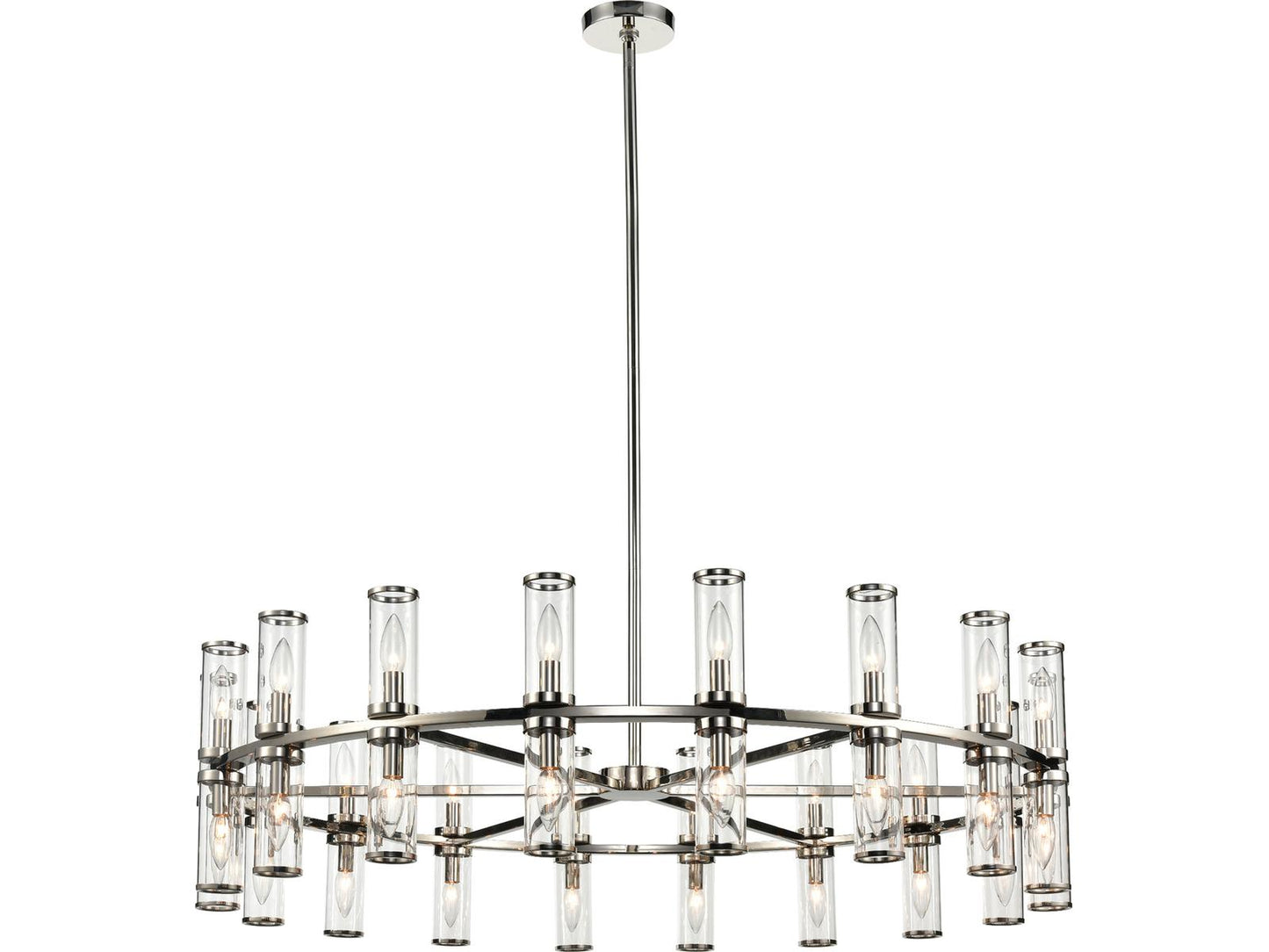 Alora Lighting Revolve 36-Light Chandelier in Polished Nickel with Clear Glass