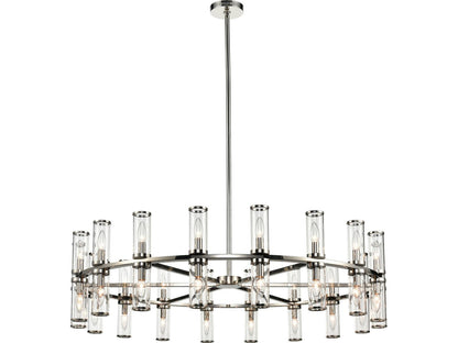 Alora Lighting Revolve 36-Light Chandelier in Polished Nickel with Clear Glass