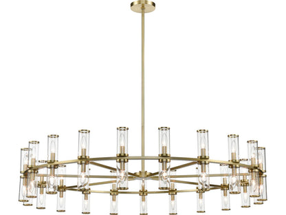 Alora Lighting 42-Light Revolve Chandelier Clear Glass Natural Brass