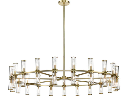 Alora Lighting 42-Light Revolve Chandelier Clear Glass Natural Brass