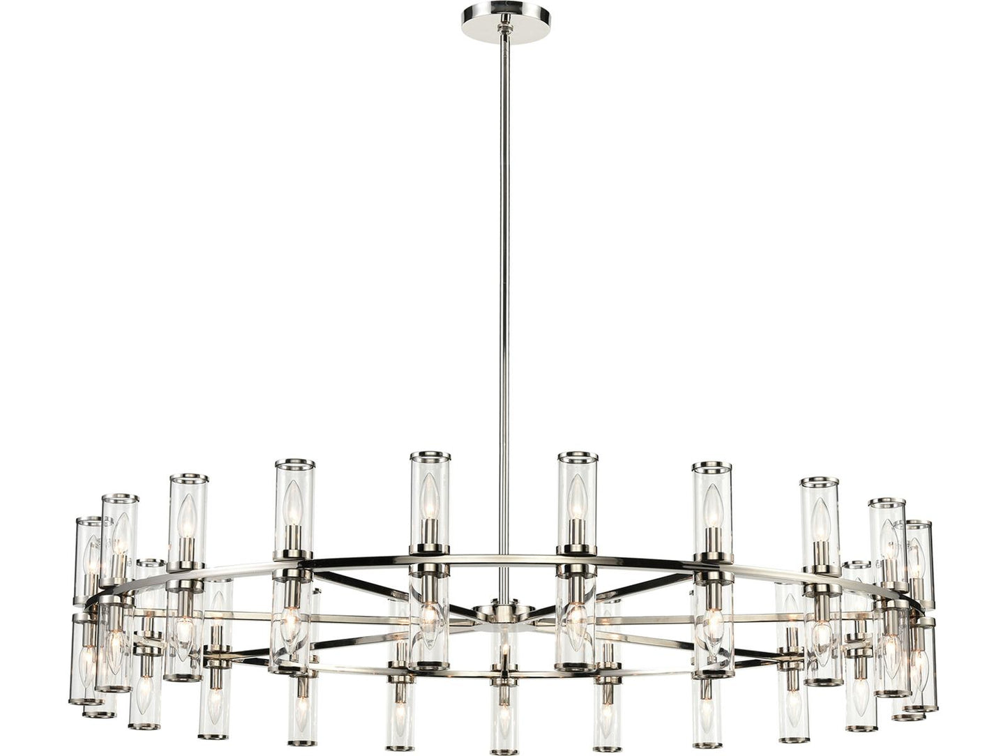 Alora Lighting 42-Light Revolve Chandelier with Clear Glass in Polished Nickel