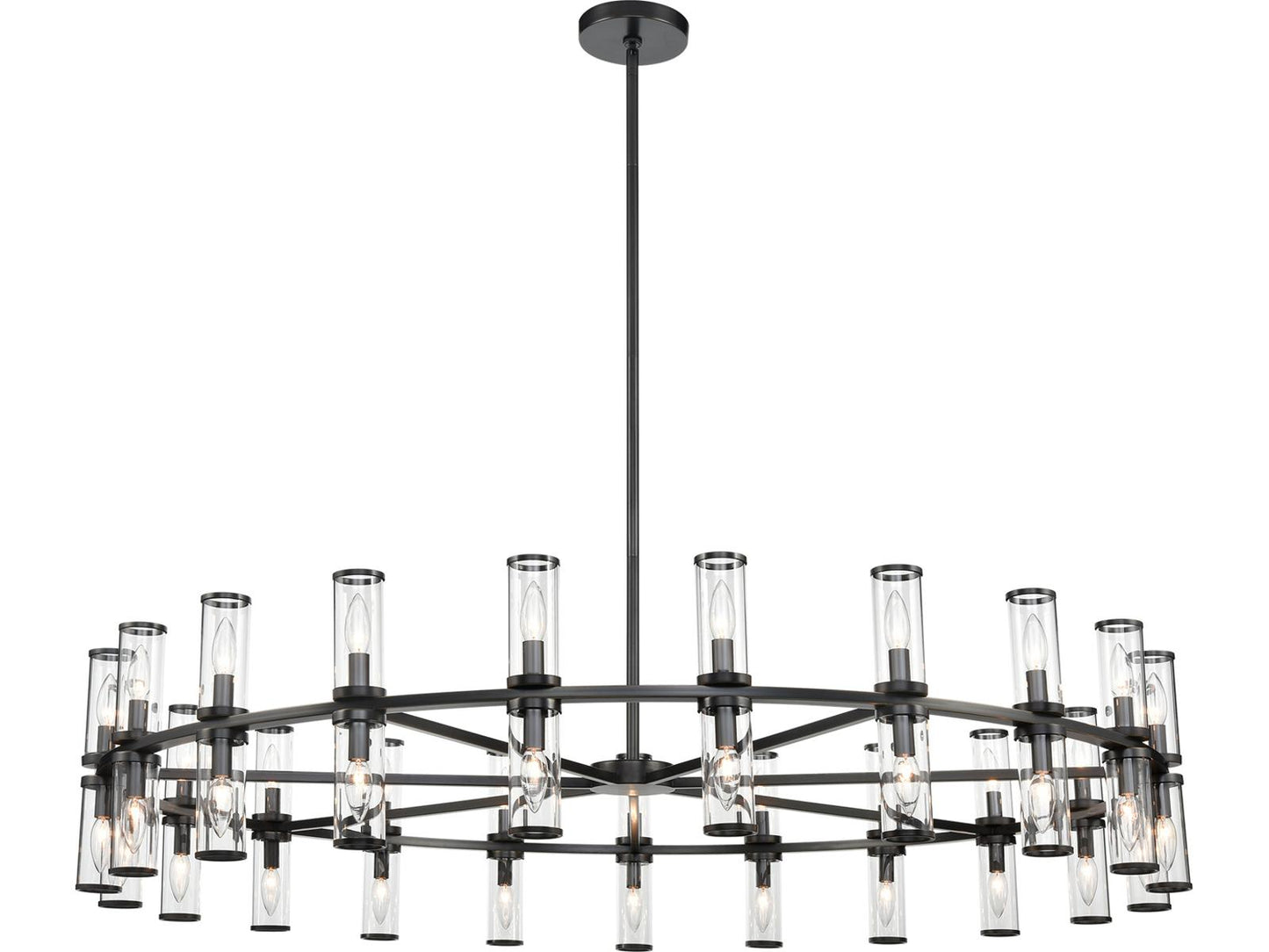 Alora Lighting 42-Light Revolve Chandelier in Urban Bronze with Clear Glass