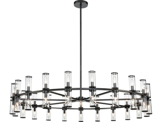 Alora Lighting 42-Light Revolve Chandelier in Urban Bronze with Clear Glass