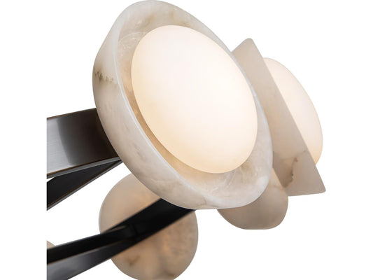 Alora Lighting Alonso LED Chandelier Urban Bronze with Alabaster Shade