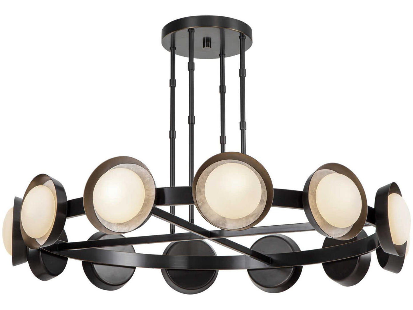 Alora Lighting Alonso LED Chandelier in Urban Bronze with Alabaster
