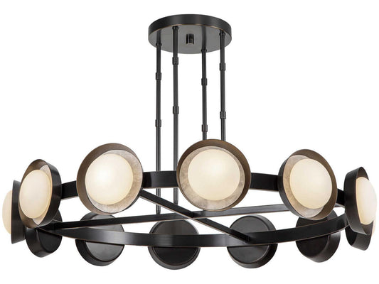 Alora Lighting Alonso LED Chandelier in Urban Bronze with Alabaster