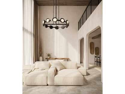Alora Lighting Alonso LED Chandelier in Urban Bronze with Alabaster
