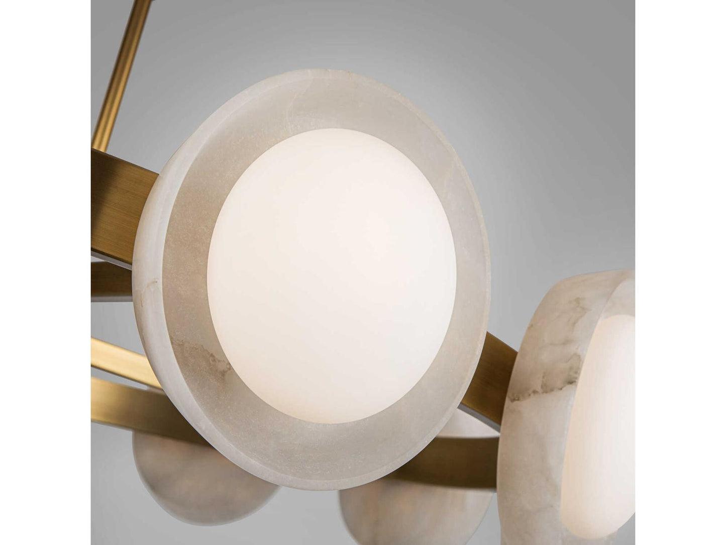 Alora Lighting Alonso 50-Inch LED Chandelier in Vintage Brass with Alabaster Shade