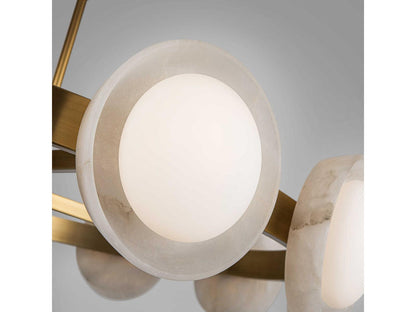 Alora Lighting Alonso 50-Inch LED Chandelier in Vintage Brass with Alabaster Shade