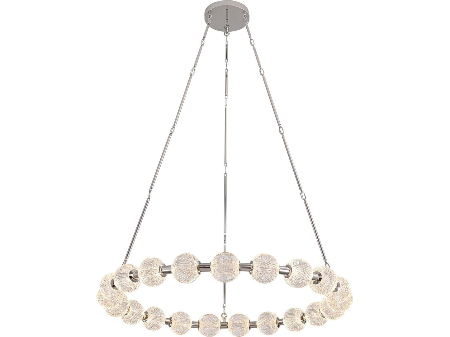 Alora Lighting Marni LED Chandelier in Polished Nickel with Clear Carved Acrylic