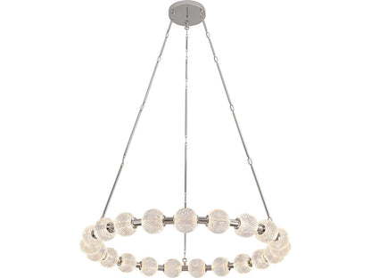 Alora Lighting Marni LED Chandelier in Polished Nickel with Clear Carved Acrylic