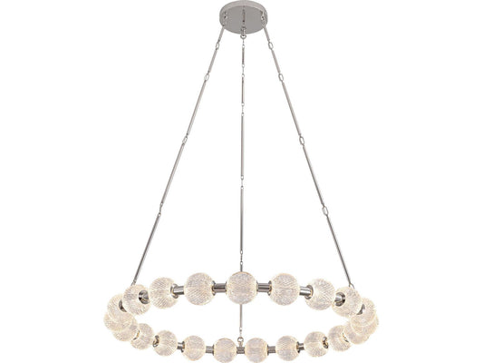 Alora Lighting Marni LED Chandelier in Polished Nickel with Clear Carved Acrylic