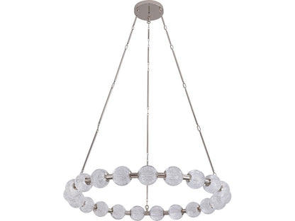 Alora Lighting Marni LED Chandelier in Polished Nickel with Clear Carved Acrylic