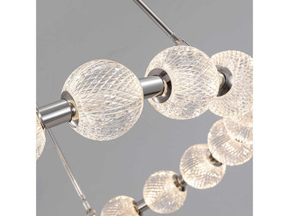 Alora Lighting Marni LED Chandelier in Polished Nickel with Clear Carved Acrylic