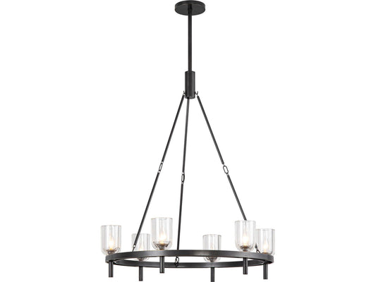 Alora Lighting 6-Light Lucian Chandelier in Urban Bronze with Clear Crystal
