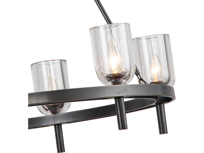 Alora Lighting 6-Light Lucian Chandelier in Urban Bronze with Clear Crystal