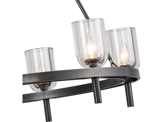 Alora Lighting 6-Light Lucian Chandelier in Urban Bronze with Clear Crystal