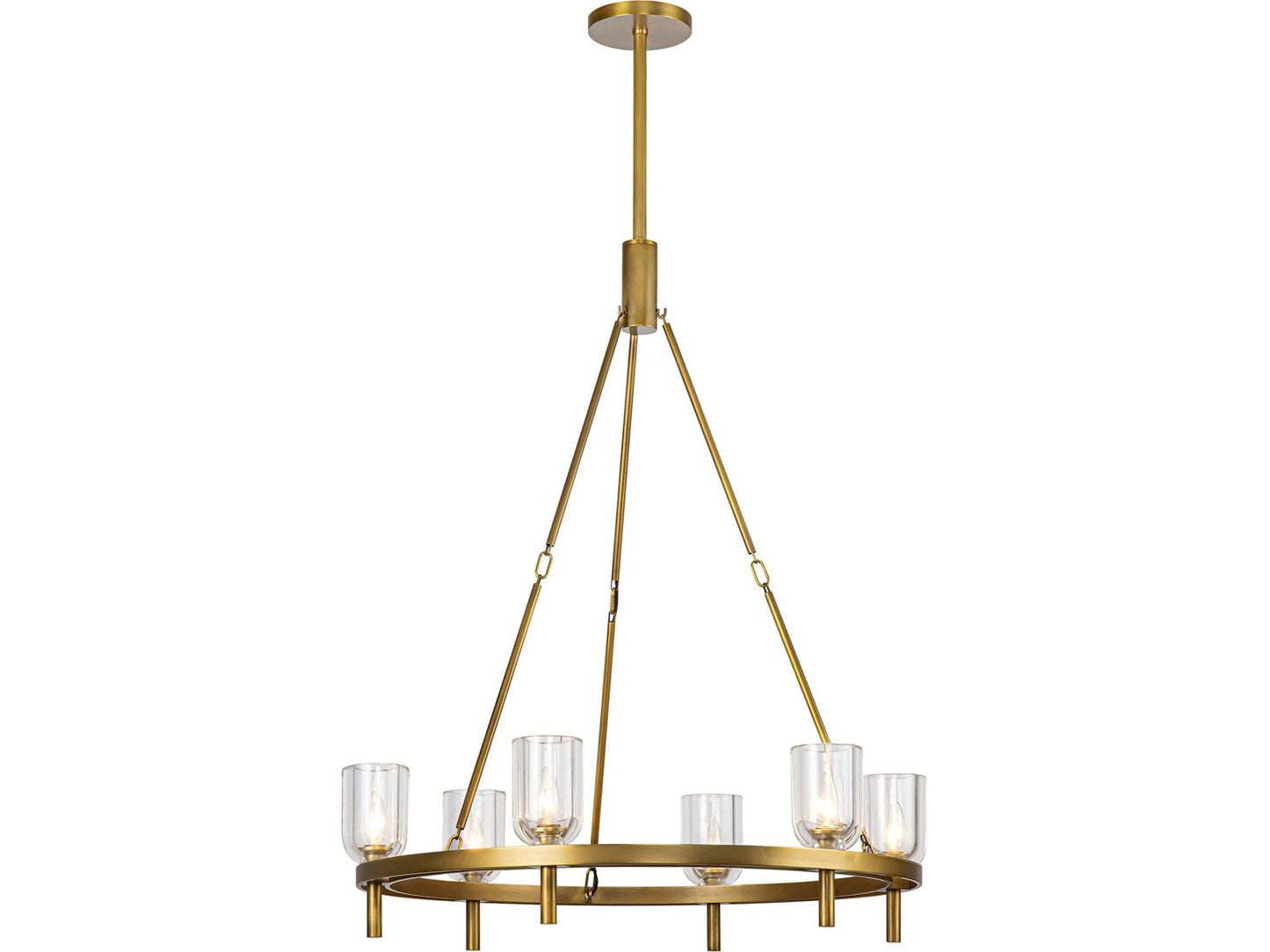 Alora Lighting 6-Light Lucian Chandelier in Vintage Brass with Clear Crystal