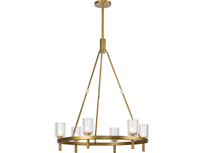Alora Lighting 6-Light Lucian Chandelier in Vintage Brass with Clear Crystal