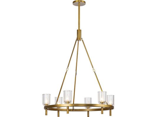 Alora Lighting 6-Light Lucian Chandelier in Vintage Brass with Clear Crystal