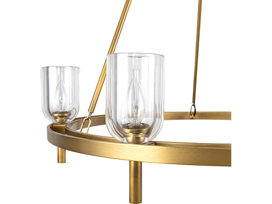 Alora Lighting 6-Light Lucian Chandelier in Vintage Brass with Clear Crystal