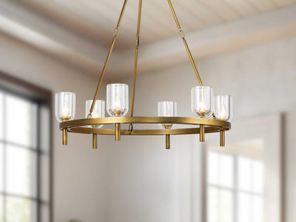 Alora Lighting 6-Light Lucian Chandelier in Vintage Brass with Clear Crystal