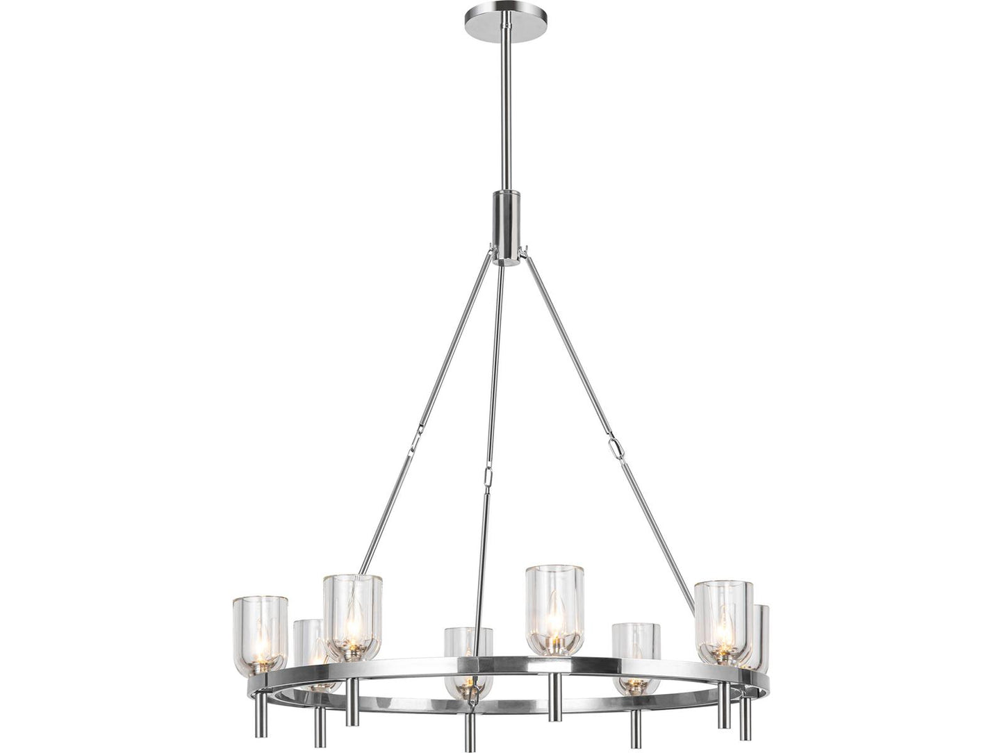 Alora Lighting Lucian 8-Light Chandelier with Clear Crystal and Polished Nickel