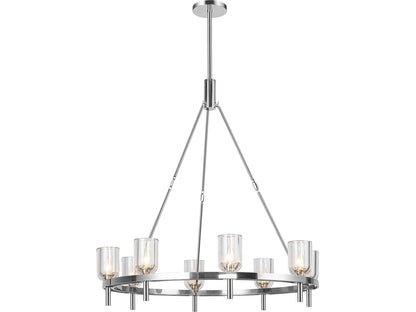 Alora Lighting Lucian 8-Light Chandelier with Clear Crystal and Polished Nickel