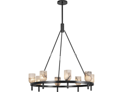 Alora Lighting Lucian 8-Light Chandelier in Urban Bronze and Alabaster