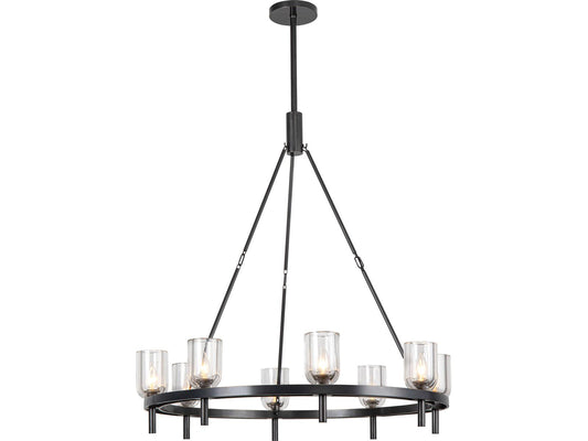 Alora Lighting 8-Light Lucian Round Chandelier in Urban Bronze with Clear Glass