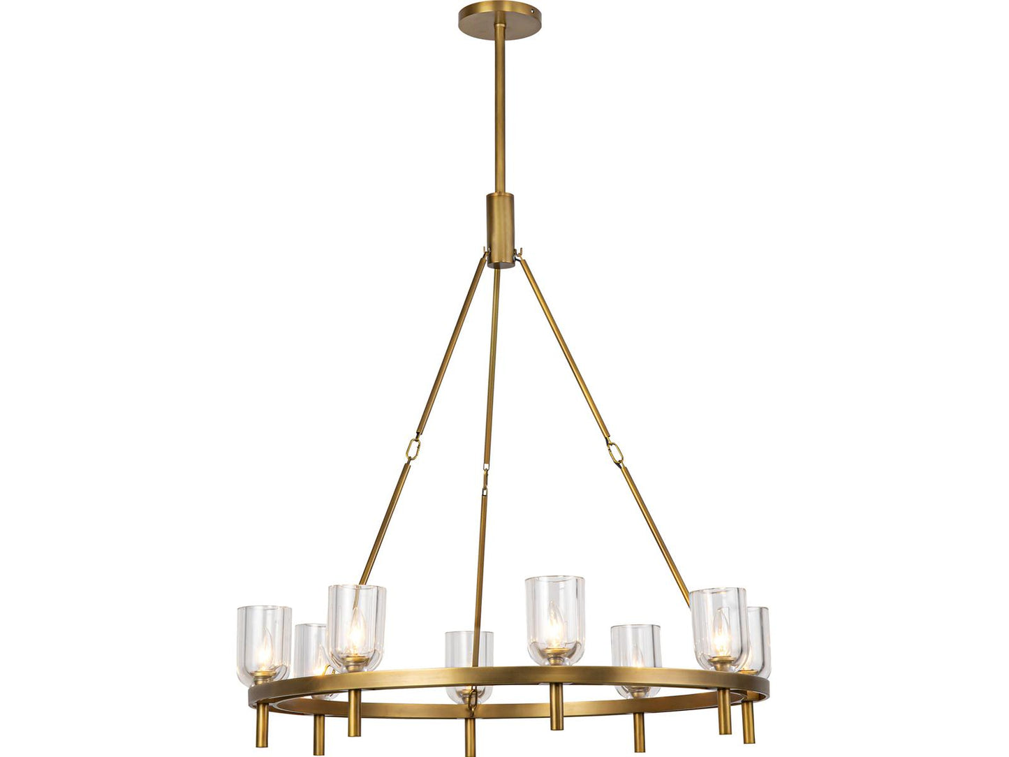 Alora Lighting 8-Light Lucian Chandelier in Vintage Brass with Clear Crystal