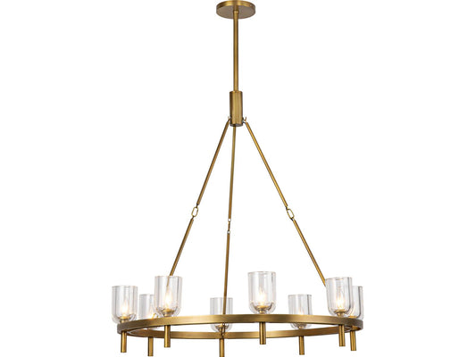 Alora Lighting 8-Light Lucian Chandelier in Vintage Brass with Clear Crystal