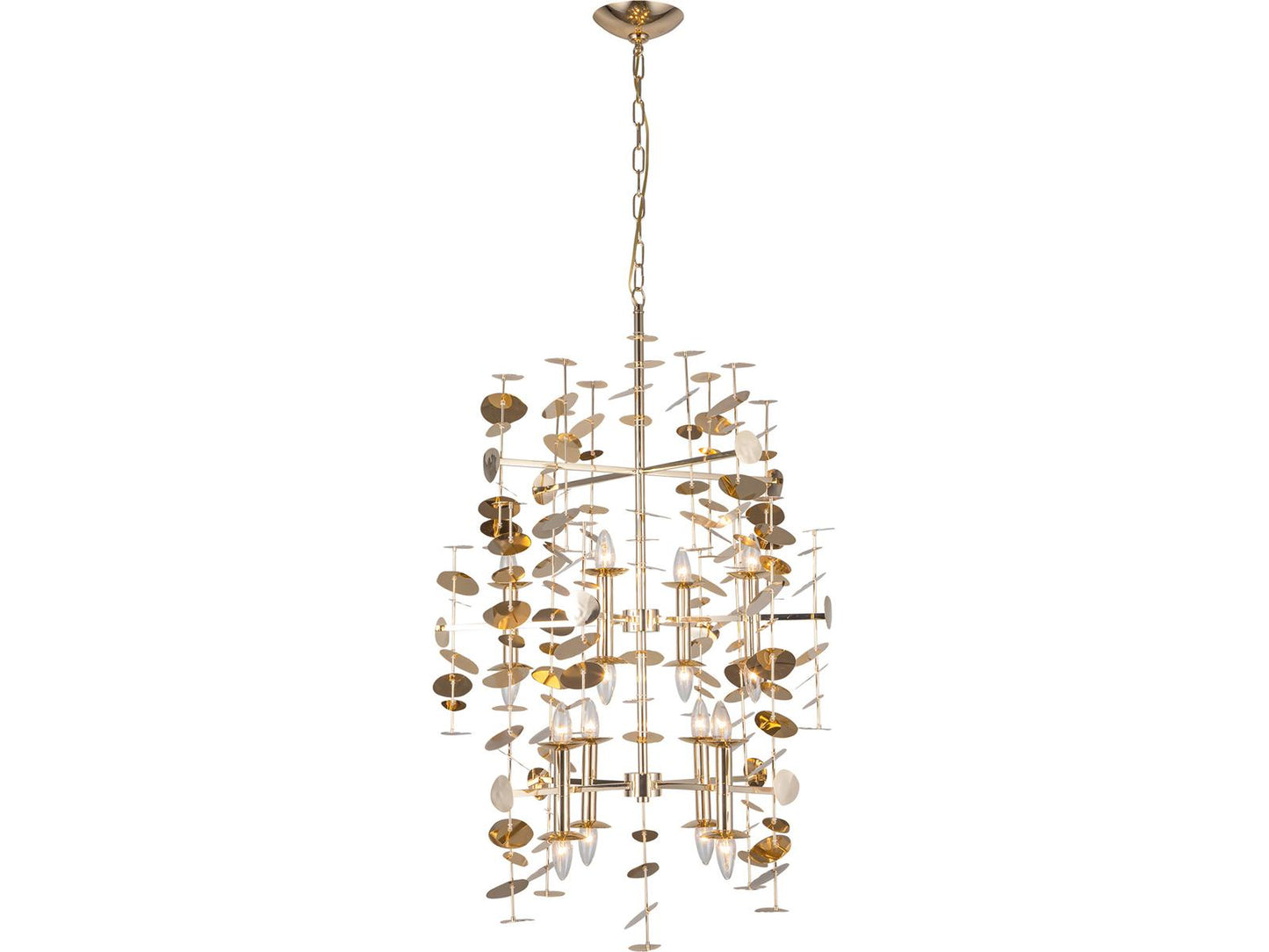 Alora Lighting 16-Light Yukari Chandelier in Polished Brass Modern