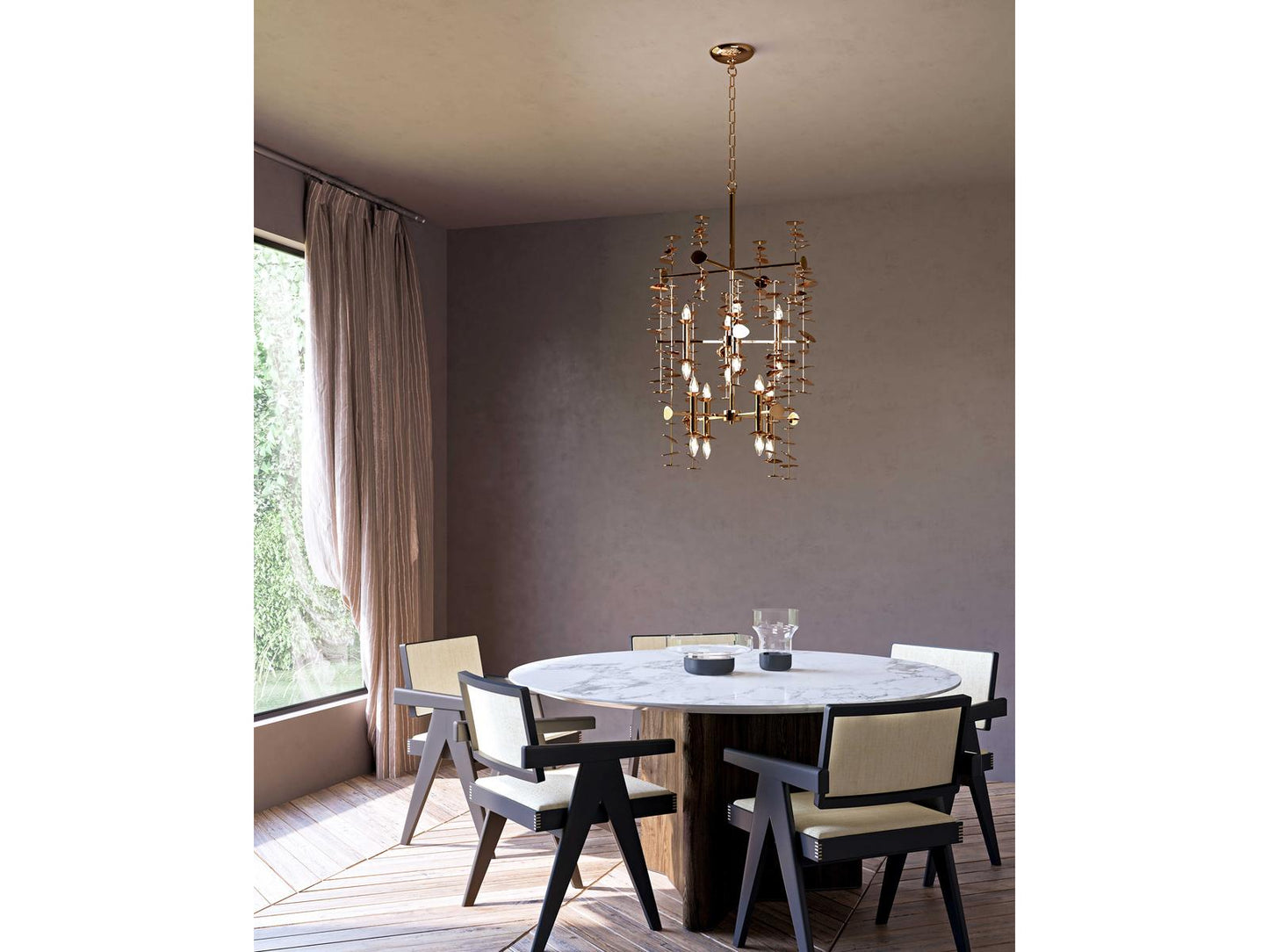 Alora Lighting 16-Light Yukari Chandelier in Polished Brass Modern