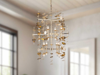 Alora Lighting 16-Light Yukari Chandelier in Polished Brass Modern