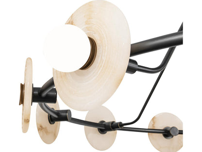Alora Lighting Dahlia Integrated LED Chandelier in Urban Bronze with Alabaster Glass