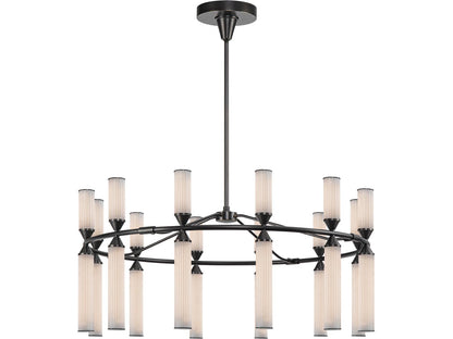 Alora Lighting Edwin LED Chandelier in Urban Bronze with Frosted Ribbed Glass