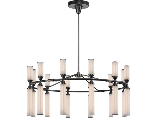 Alora Lighting Edwin LED Chandelier in Urban Bronze with Frosted Ribbed Glass