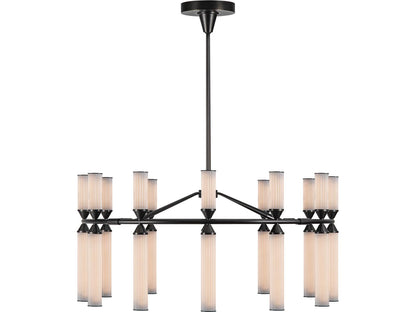 Alora Lighting Edwin LED Chandelier in Urban Bronze with Frosted Ribbed Glass