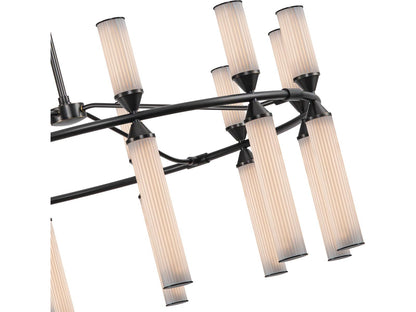 Alora Lighting Edwin LED Chandelier in Urban Bronze with Frosted Ribbed Glass
