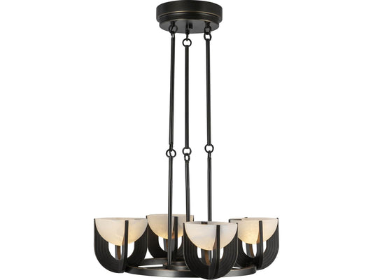 Alora Lighting Colette LED Chandelier in Urban Bronze and Alabaster