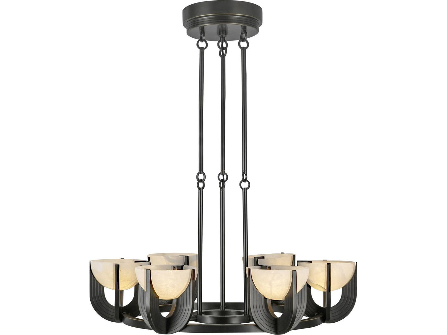 Alora Lighting 6-Light Colette Integrated LED Chandelier in Urban Bronze and Alabaster
