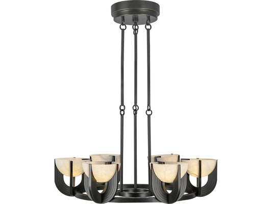 Alora Lighting 6-Light Colette Integrated LED Chandelier in Urban Bronze and Alabaster