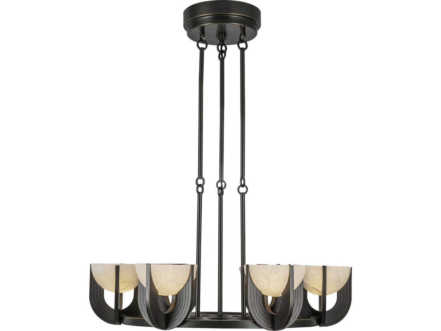 Alora Lighting 6-Light Colette Integrated LED Chandelier in Urban Bronze and Alabaster