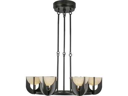 Alora Lighting 6-Light Colette Integrated LED Chandelier in Urban Bronze and Alabaster