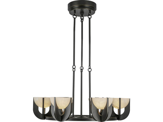 Alora Lighting 6-Light Colette Integrated LED Chandelier in Urban Bronze and Alabaster
