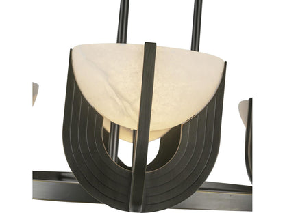 Alora Lighting 6-Light Colette Integrated LED Chandelier in Urban Bronze and Alabaster